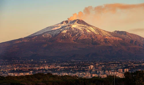 Snowy Etna hiking trail